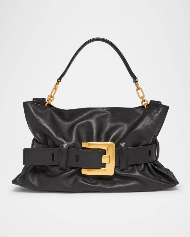 Anthem Medium Buckle Shoulder Bag in Calfskin